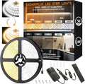 RadiantFlux 50ft LED Light Strip, Warm White Light 3000K-6000K, Ultra-Bright High Lumen, Dimmable 24V LED Light Strip with Remote Control, Flexible Light Strip for Easy Installation