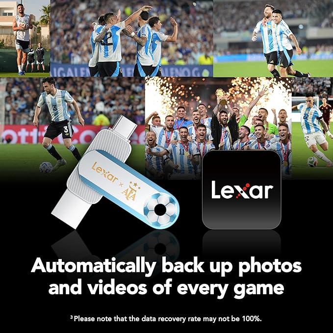 Lexar 128GB Solid State Dual Drive D500 USB 3.2 Gen 1, AFA Edition, World Cup, Dual Port USB Type-C/Type-A, Up to 400MB/s, Compatible w/iPhone 15/16/17, Android, Tablets, PC & Mac (LJDD500128G-BNXNU)