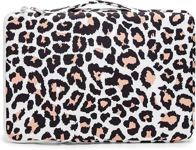 Kinmac 360° Protective Laptop Sleeve Case Bag Cover with Handle for MacBook Pro 16 inch,16 inch HP,Lenovo,Dell,ASUS,Acer Ultrabook and Business Laptop (Leopard-Pink)