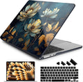 Batianda Premium Case for New MacBook Air 15 inch with M5 M4 M3 M2 Chip 2026 2025 2024 2023 Release, Designed Ultra-Slim Hardshell & Keyboard Cover & Screen Protector 4-in-1 Bundle, Blooming Flowers