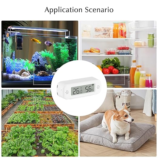 WiFi Thermometer, Humidity Meter with Smart Alert and Data Storage, Temperature and Humidity Monitor for Bedroom, Baby Room, Warehouse, Cellar, Greenhouse, White with Screen