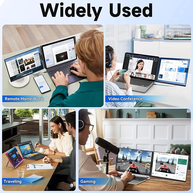 KEFEYA Laptop Screen Extender, 15.6" FHD 1080P IPS Laptop Monitor Extender Detachable, Portable Monitor for Laptops 13-17.3" with Breath Light, Plug n Play for Windows/Mac/Android/Switch/PS5