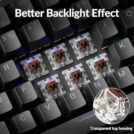 Keychron Super Switch - 110PCS Brown Tactile Mechanical Keyboard Switches, Factory Pre-Lubed, 55gf Actuation, Single-Stage Spring, 5-Pin Hot-Swappable, SMD LED Compatible for Midway Office & Gaming