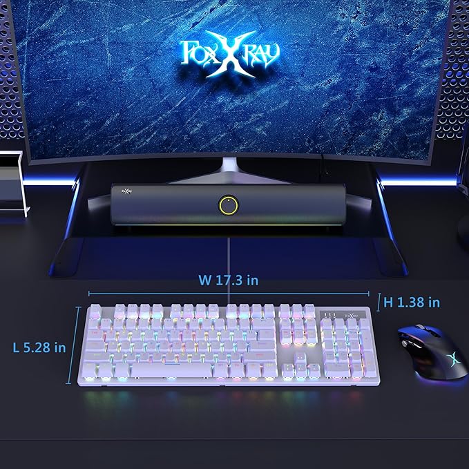 FOXXRAY HKM-88 Full-Size Mechanical Gaming Keyboard, Customizable Keys with Macro Support, RGB Backlit, Equipped with Outemu Red Switches, USB Plug and Play for PC