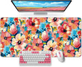 Large Mouse Pad for Desktop, Cute Desk Mat Pad Protector for Work & Gaming, Aesthetic Pretty Anti-Slip Laptop Blotter Cover for Office School Home Supplies, Pastel Garden, 31.5" x 11.8"