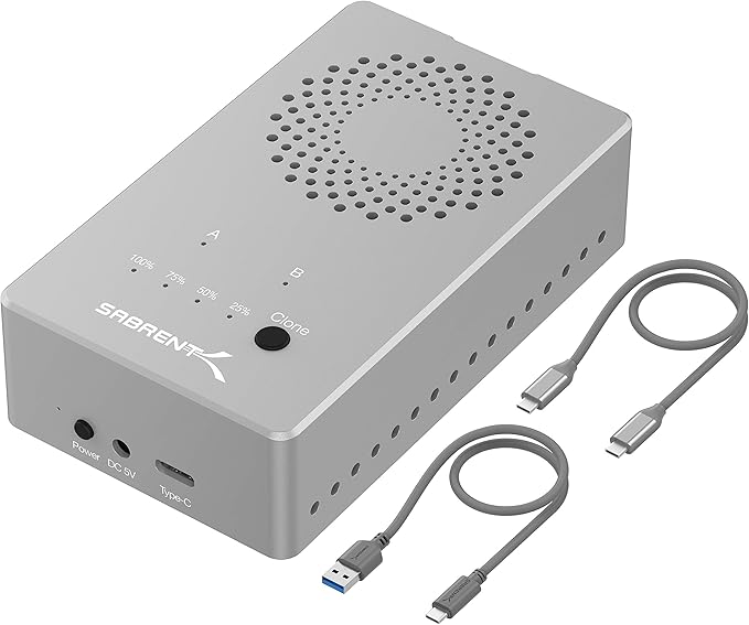 SABRENT Tool Free USB Type C Dual Docking Station for PCIe NVMe M.2 SSDs with Offline Cloning Function (EC-SSD2)