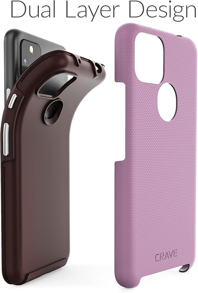 Crave for Pixel 5a Case, Shockproof Protection Dual Layer Case for Google Pixel 5a 5G (6.34 inch) - Lilac