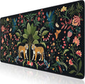Mouse Pad Desk Mat Desk Pad, Black 35.4 x 15.7 Large Desk Pad Mat for Keyboard and Mouse, Smooth Lycra Gaming Mouse Pad, Stitched Edges, Non-Slip Rubber Base Desk Protector
