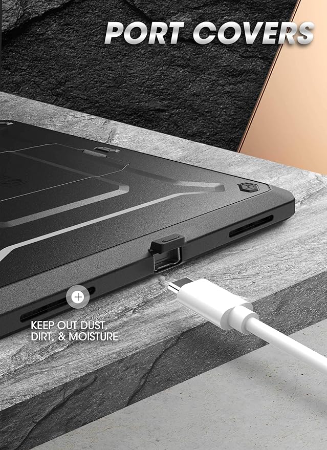 SUPCASE for iPad Air 5th Generation Case / iPad Air 4th Generation Case with Pencil Holder (Unicorn Beetle Pro), [Built-in Screen Protector & Stand] Rugged Case for iPad Air 5/4 10.9 Inch, Black