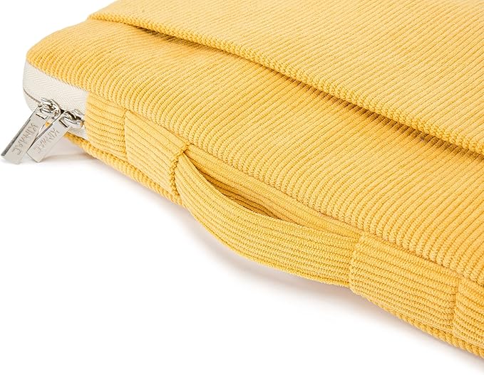 Kinmac Corduroy 360° Protective Water Resistant Laptop Case Bag Sleeve for HP Lenovo Dell ASUS Acer 14 inch Laptop,MacBook Pro 14 inch (Yellow)