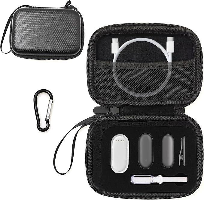 Protective Case for PLAUD NotePin Voice Recorder - Custom Fit Foam Holds All Accessories, Waterproof & Shockproof (Case Only) (Black)