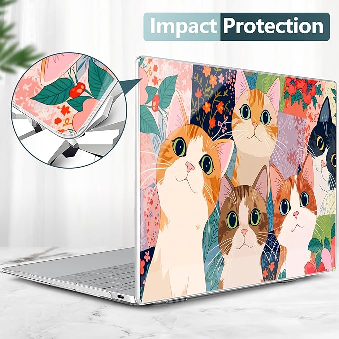 Batianda Case for Dell XPS 13 Laptop Copilot+ PC 13.4" Display 2025 2024 Model Number 9345/9350, Ultra-Slim Lightweight Scratch-Resistant Hard Shell with Professional Protection, Cats