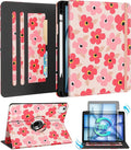 Kidcube for iPad Air 11 Inch Case M3/M2, Air 5th/4th Generation Cases 10.9'', Pro 11'' 2020 - Women Girls Aesthetic Cute Rotating Stand Folio Cover with Pencil Holder & Card Slot Floral Flowers