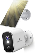 SYMYNELEC Solar Security Cameras Wireless Outdoor, 2K Battery Powered WiFi Camera with Motion Detection for Home - Color Night Vision Spotlight Siren Alarm 2-Way Talk IP65 Waterproof Cloud/TF Storage