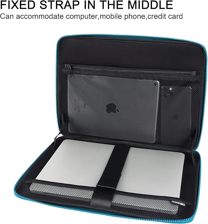 DOMISO 15.6 Inch Shockproof Waterproof Laptop Sleeve with Handle Lightweight Soft EVA Tablet Case for 15.6" Laptops/Lenovo IdeaPad/Acer Aspire E15 / HP Envy 15 / Dell, Blue
