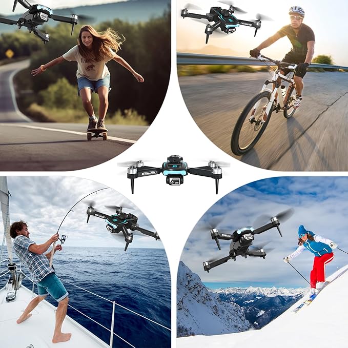 Drone with Camera for Adults 1080P HD,Mini Drone with Obstacle Avoidance 50 Min Long Flight Time,Foldable RC Quadcopter with Brushless Motor for Beginner,Dual Camera Drone from Techwonderz