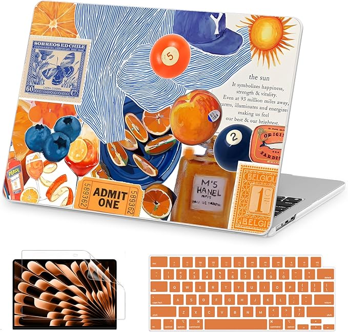 AKIT Compatible with MacBook Air 13 inch Case M5 2026 2025-2022 M4 M3 M2 A3449 A3240 A3113 A2681, Pattern Hard Shell Laptop Case+Screen Protector+Keyboard Cover for MacBook Air 13.6 inch, Billiards