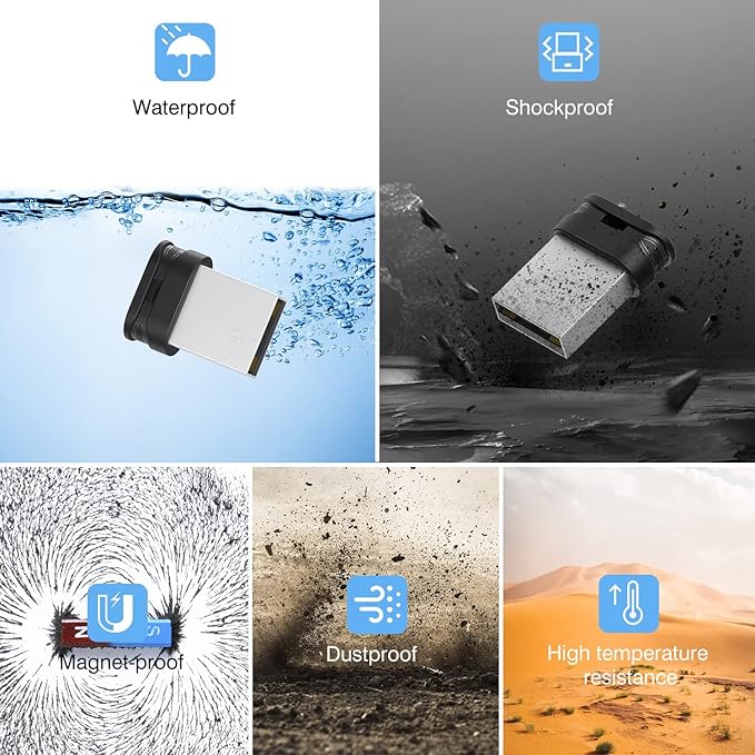K&ZZ Flash Drive 16GB USB 2.0 Memory Stick Low Profile Thumb Drive 5 Pack Mini Flash Drives with Lanyard Jump Drive Zip Drive