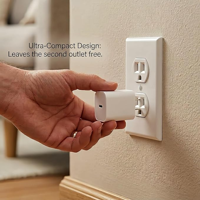 [4-Pack] 20W USB-C Charger Block – Fast Wall Power Adapter Compatible with iPhone 17/16/15/14 Series, Galaxy S25/S24 & iPad – Multi-Device Type C Charging Cube
