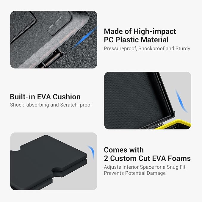 Hard Drive Case 3.5 inch External Hard Drive Portable Carrying Case, Water-Resistant and Shockproof HDD SSD Storage Case Bag with Stackable Design