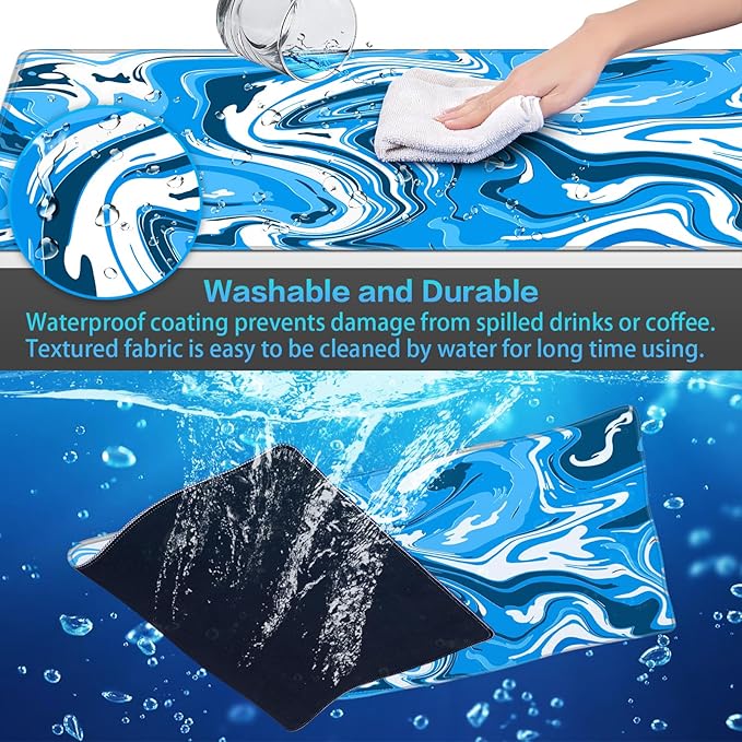 Canjoy Gaming Mouse Pad, Fluid Pattern Mouse Pad 31.5x11.8inch Large Extended Computer Mouse Mat Keyboard Full Desk Mousepad for Gaming, Office, Home