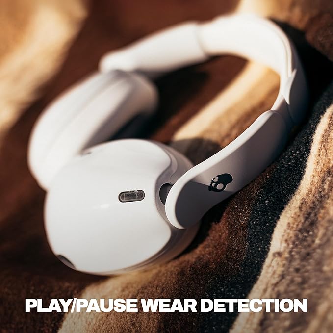 Skullcandy Hesh 540 ANC Wireless Over-Ear Bluetooth Headphones with THX Spatial Audio, Active Noise Cancelling, Personalized Sound, Up to 65 Hours Battery, Microphone for iPhone Android - Bone