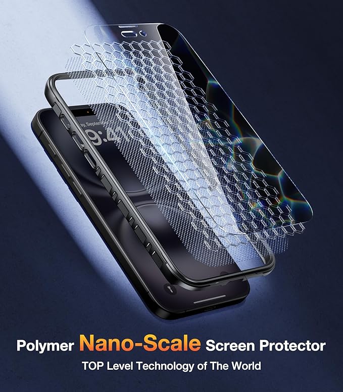 Diaclara Designed for iPhone 16 Plus Case 6.7 Inch,Upgraded [Full Camera Protection] Full Body Rugged Clear Bumper Case with Built-in Privacy Screen Protector for 16 Plus,Black