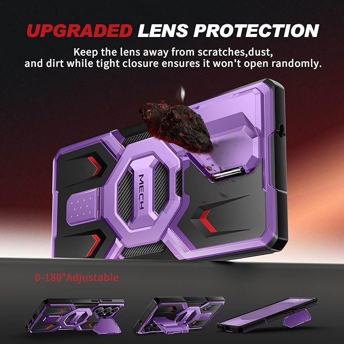 TONGATE for Samsung Galaxy S26 Ultra Case with Magnetic Stand, Compatible with MagSafe [Built-in Camera Cover & Ring Holder][Military-Grade Protection] Anti-Slip Rugged Phone Case for S26 Ultra,Purple