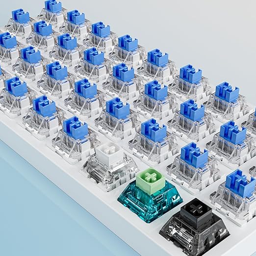 Outemu 108PCS Blue Clicky Mechanical Keyboard Switches,3-Pin Hot-Swappable Pre-Lubricated Switch with 3 Kailh Switches,Crisp Click Sound,for Gaming Keyboards & 3D Print Accessories