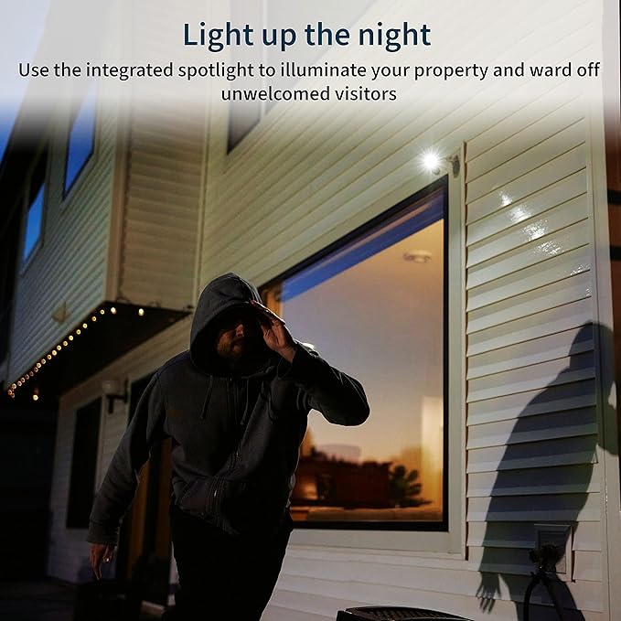 Arlo Pro 5S Spotlight Security Camera 2K HDR with Solar Panel Bundle | Outdoor | Wireless with Spotlight | Dual-Band Wi-Fi | 12X Zoom, Color Night Vision | Battery gets Charged with Solar Panel, White