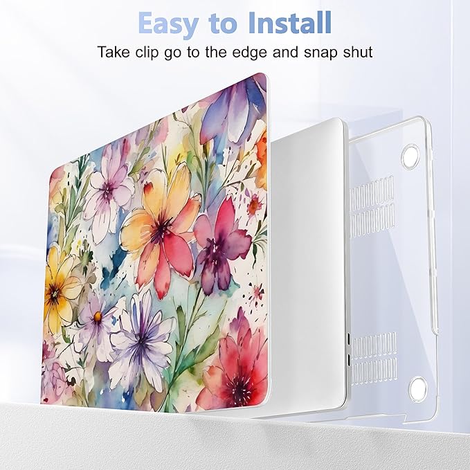 May Chen for MacBook Pro 16 inch A2141 2020 2019 Release, Screen Protector & Keyboard Cover Plastic Soft-Touch Case for MacBook Pro 16-inch with Touch Bar & Touch ID - Abstract Floral