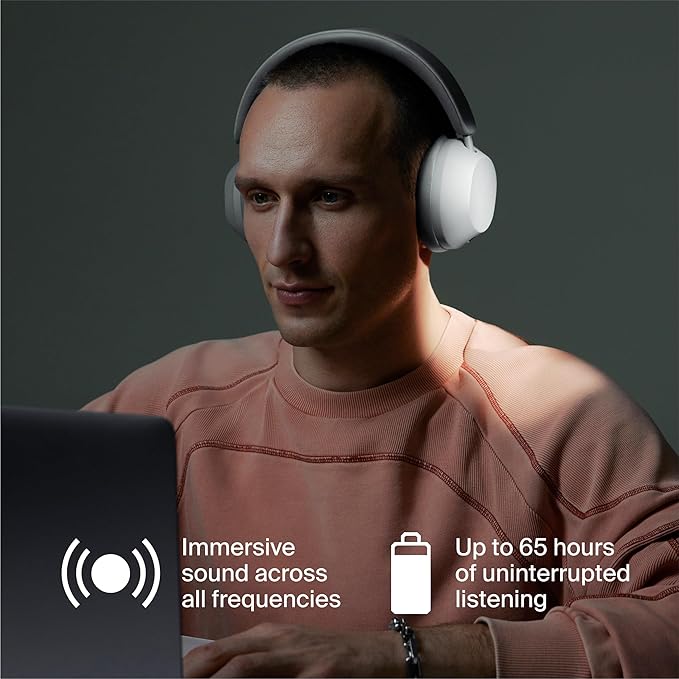 Clemm Ambience Over-Ear Headphones with Microphone, Noise Cancelling and Transparency Mode, 65H Playtime, Memory Foam, Graphite