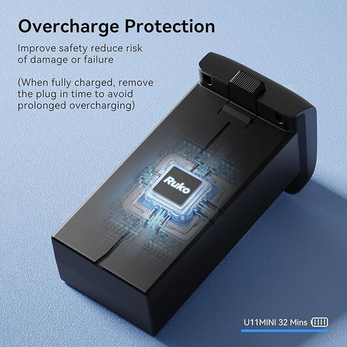 Ruko U11MINI 4K (RC3), Beginner Drone with Touchcreen Controller and U11MINI 4K Series Drone Replacement Battery
