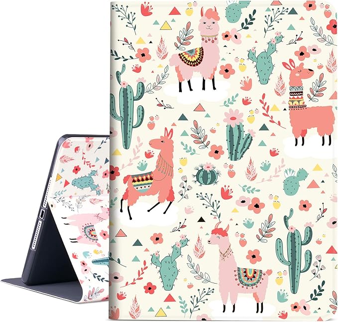 iPad 9.7 2018/2017 5th/6th Generation Case, iPad Air 2, iPad Air Case, Vimorco Soft TPU Back Cover, Bump Drop Resistance Folio Leather Case, Adjustable Stand Auto Wake/Sleep Smart Case (Alpaca)