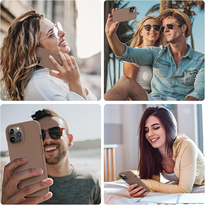 OTOFLY Designed for iPhone 14 Pro Case, Silicone Shockproof Slim Thin Phone Case for iPhone 14 Pro 6.1 inch (Light Brown)