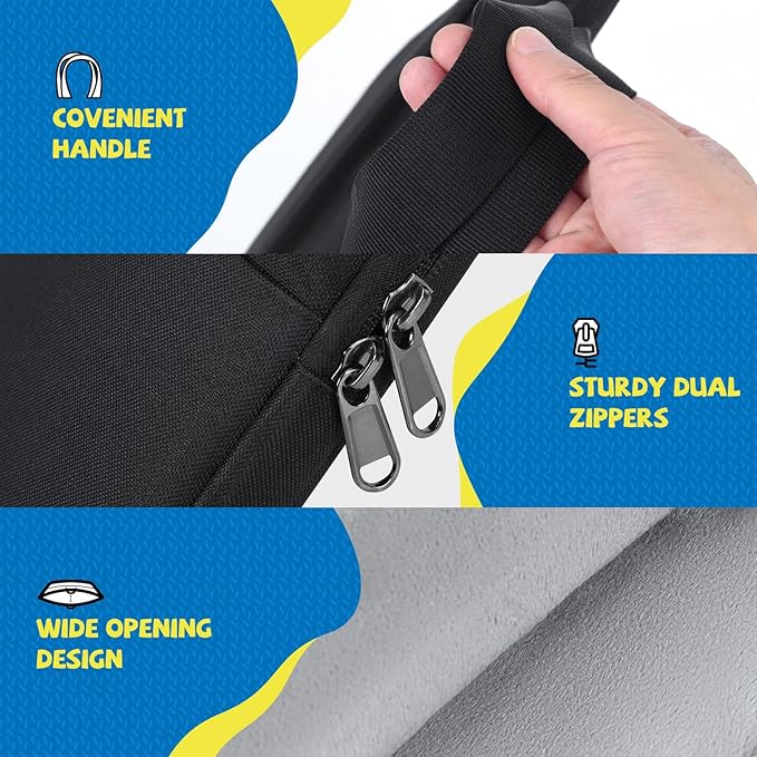 9-11 Inch Tablet Sleeve Carrying Case for Amazon Fire Max 11/10.1" Fire HD 10 Plus Kids Pro, iPad Pro M5 M4/Air M4 M3 M2 11" 2026/ iPad A16 11"/Samsung Galaxy S9 S8 A9+ A8 Protective Bag, Black