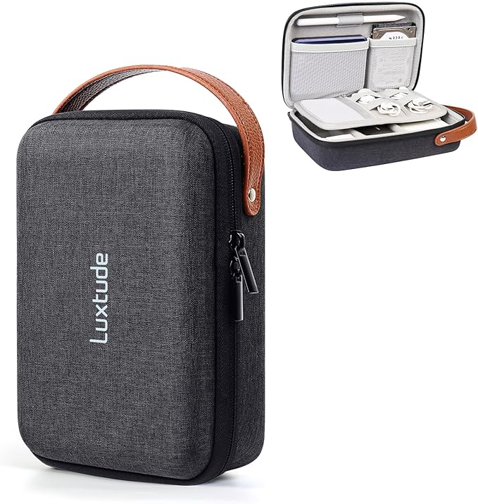 Luxtude Electronic Organizer Travel Case, Portable Tech Organizers, Hard Shell Zipper Case for Electronics, Travel Essentials, Black (External Size 8.5 x 5.9 x 2.5 Inch)