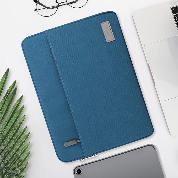 MoKo 9-11 Inch Tablet Sleeve Bag Carrying Case Fits New 11 inch iPad Air M3, iPad A16 2025, iPad Pro 11 M4/Air M2, iPad Air 5/4/3th, iPad 10/9/8/7th, Peacock Blue