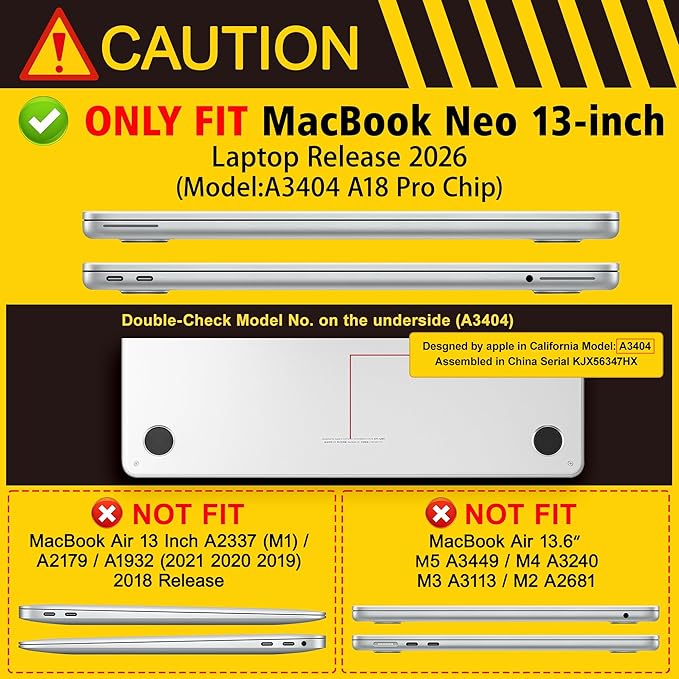 Case for 2026 MacBook Neo 13-inch Laptop with Liquid Retina Display, Release Model A3404, Sturdy Plastic Hard Shell Case + Keyboard Cover + Trackpad Film + Dust Plug, Indigo Polka Dots