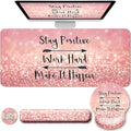 Desk Mat Set + Keyboard and Mouse Pad with Wrist Rest Support,4-in-1 Large Mousepad Computer Mats for Desktop Home & Office-Glitter Pink