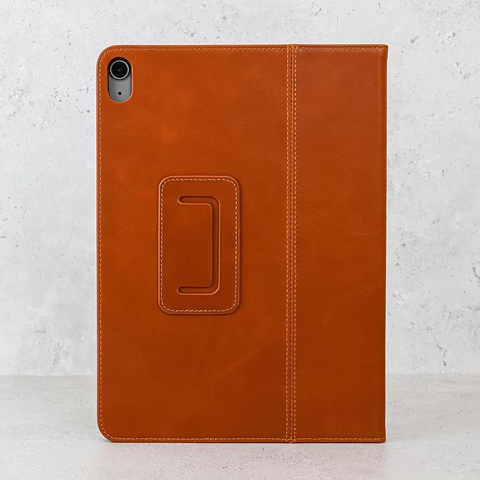 Casemade Real Leather Case Compatible with iPad 11th Gen A16 2025 / 10th Gen (2022) - Full-Grain Leather Cover, Auto Sleep/Wake, Dual Stand Position (Tan)