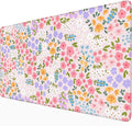 Pink Floral Mouse Pad XXL Large Desk Mat Computer PC Laptop Protector Gaming Mouse Pads Aesthetic Desk Decor for Women Girl