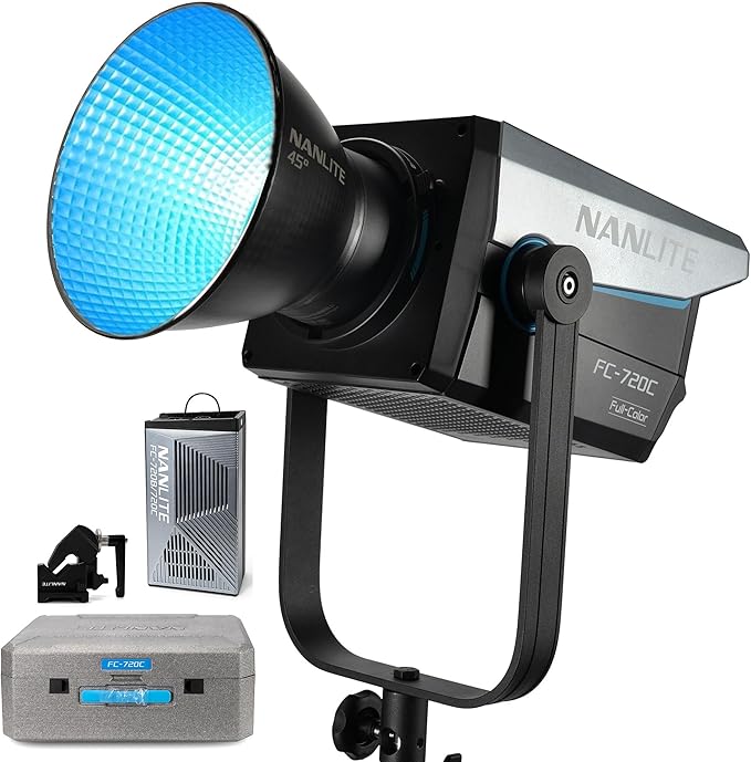 Nanlite FC-720C 750W RGBW LED Video Light, Full-Color Studio Spotlight with 2700K–12000K, CRI 96 TLCI 97, Bowens Mount for Film & Broadcast Production,YouTube, Live Streaming & Photography