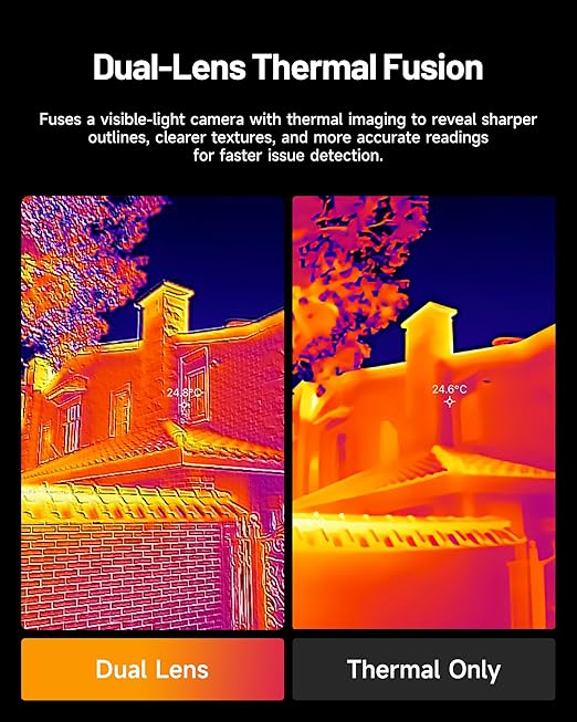 TOPDON TC001 Max Dual-Lens Thermal Camera, Compatible with Any USB-C iPhone, iPad & Android Device, 512 x 384 Super Resolution, 256 x 192 IR Resolution Thermal Imager, -4°F~1022°F Temp Range- Blue