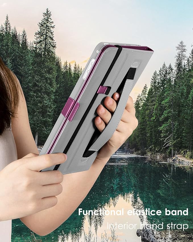 DTTO for iPad 9.7 Inch 5th/6th Generation 2018/2017 Case with Apple Pencil Holder, Premium Leather Folio Stand Cover Case for Apple iPad 9.7 inch, Also Fit iPad Pro 9.7/Air 2/Air - Purple