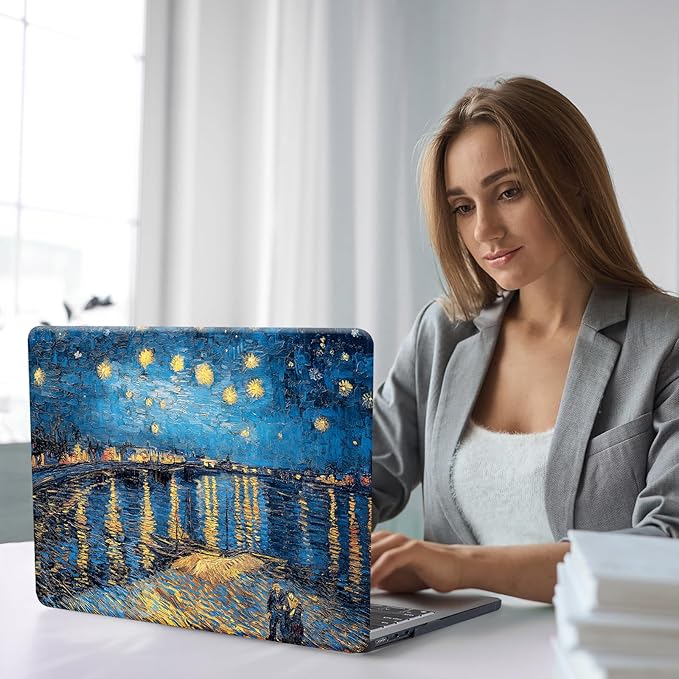 Funut Compatible with MacBook Air 13 inch Case 2021 2020 2019 2018 Model A2337 M1 A2179 A1932 Plastic Hard Shell Case Protective Cover for MacBook Air 13 with Touch ID, Starry Night
