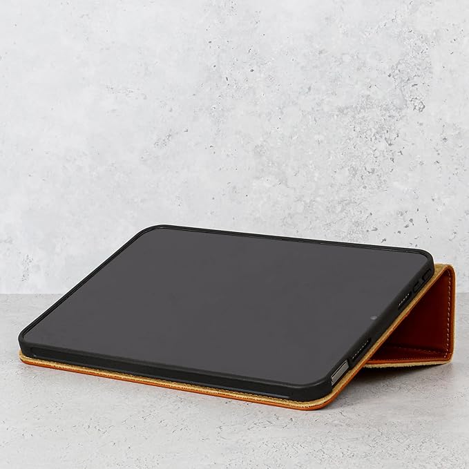 Casemade Real Leather Case Compatible with iPad mini 7 (A17 Pro) / 6th Gen (2021) - Full-Grain Leather Cover, Auto Sleep/Wake, Dual Stand Position (Tan)