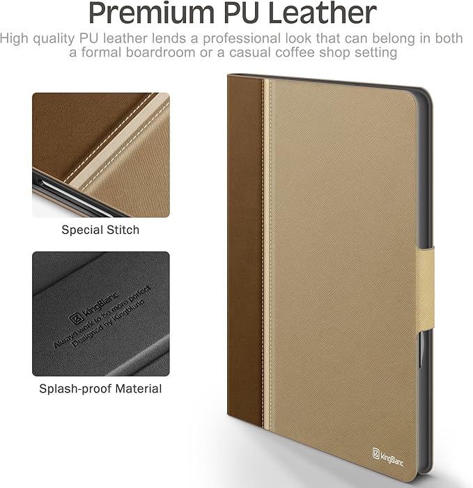 KingBlanc for iPad mini 7 (A17 Pro) Case, iPad mini 7th/6th Generation Case (2024/2021 8.3-inch) with Pencil Holder, PU Leather Stand Cover, Auto Sleep/Wake, Multi-Angle for Viewing/Typing, Beige