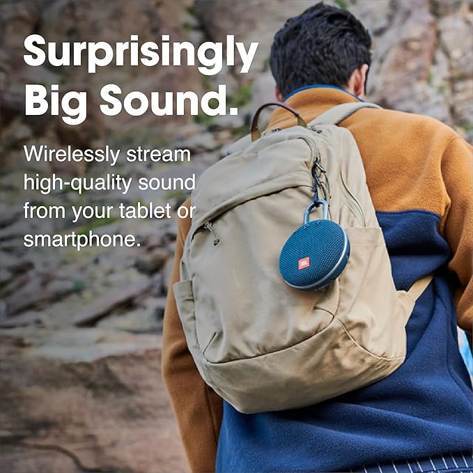 JBL Clip 3, Mustard Yellow - Waterproof, Durable & Portable Bluetooth Speaker - Up to 10 Hours of Play - Includes Noise-Cancelling Speakerphone & Wireless Streaming