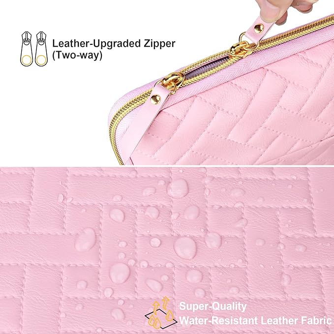 Lacdo Laptop Sleeve Case for 15 inch New MacBook Air M5/A3448 (2026), M4 A3241 2025, M3 A3114, M2 A2941 2024-2023, 15 inch MacBook Pro A1990 A1707 Computer Bag with Accessory Pocket, Sakura Pink